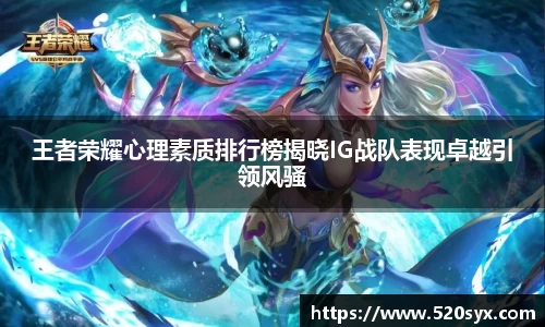 王者荣耀心理素质排行榜揭晓IG战队表现卓越引领风骚